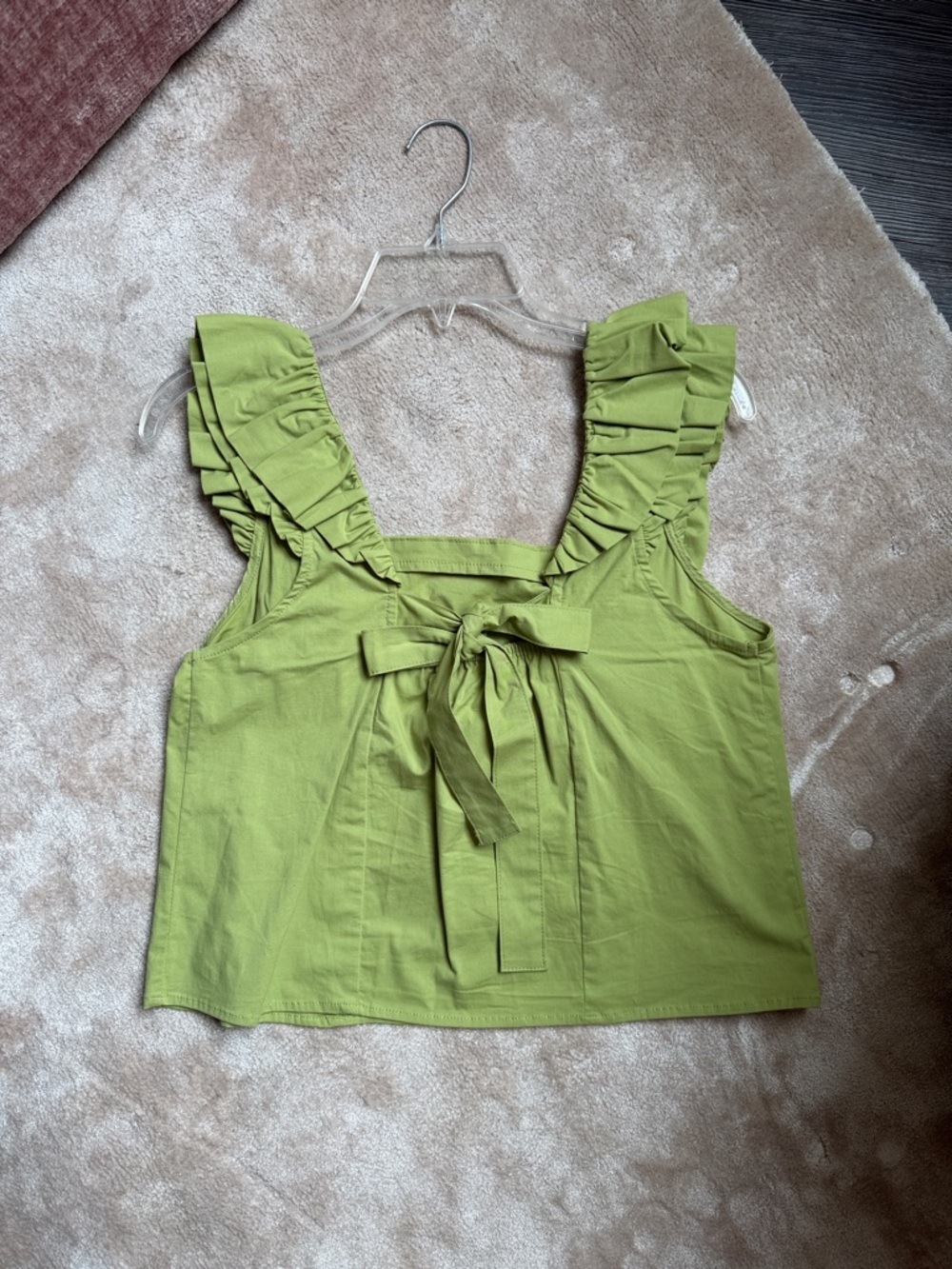 Deluc Lime Green Ruffle-Strap Square Neck Tank - Picture 2 of 2